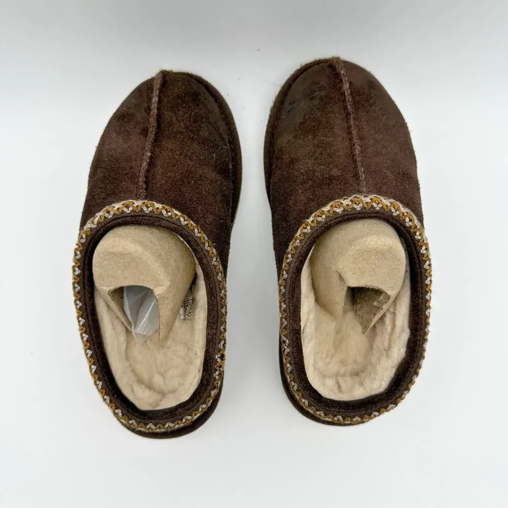 UGG Kids Tasman II Slippers US 1 EU 31 Brown Suede Slip On GUC